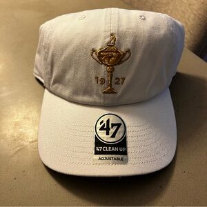 Ryder Cup 47 Brand White Cap with Golf Trophy Embroidery